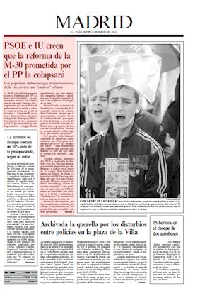 PSOE Y IU CREEN QUE LA REFORMA DE LA M-30 PROMETIDA POR EL PP LA COLAPSAR (artculo en formato PDF)